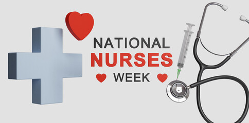 National Nurses day is in United states on 6th May every year, to mark the contributions that nurses make to society. 3D Rendering