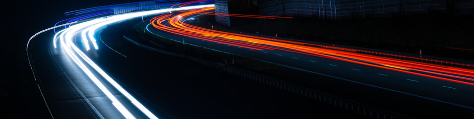 lights of cars with night. long exposure