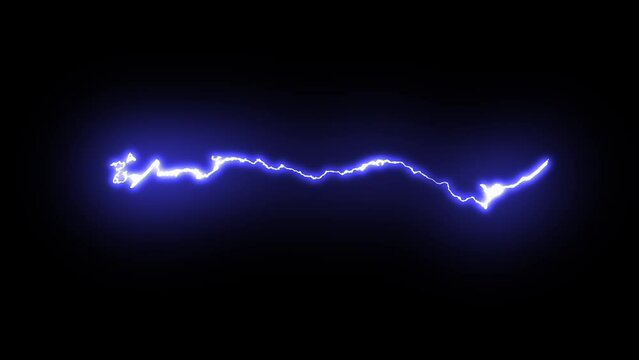 Electric lightning on a black background. Strong luminous discharge. Blank for design with empty space for insertion.