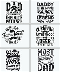 Dad Papa Fathers Day Design SVG Bundle, Fathers Day T-shirt Design SVG Colorful, Fathers Day DAD SVG Tshirt Design t-shirt design vector