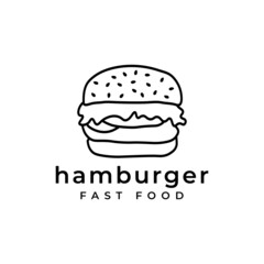 Burger Handdrawn Icon Logo Design Element
