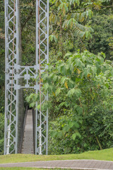 Hanging bridge in a Costa rican rainforest.