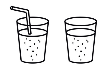 Water oder lemonade glass with sparkling icon