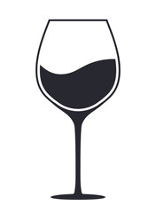 Wine glass symbol vector icon