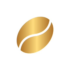 Coffee bean icon with gold gradient