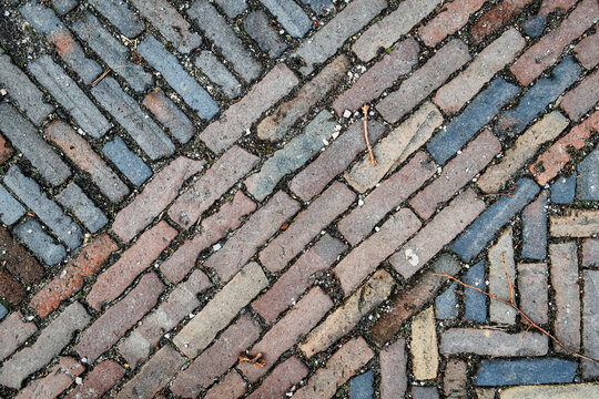 classic baked sidewalk or pavement stones
