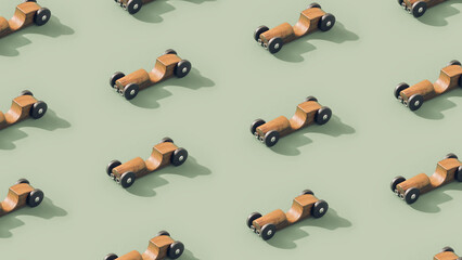 Vintage toy wooden racing car