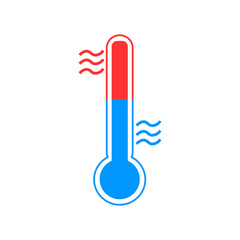 Thermometer vector icon. Vector illustration. Weather thermometer.