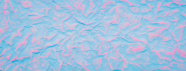 Fototapeta premium Blue and red painted crumpled paper texture background