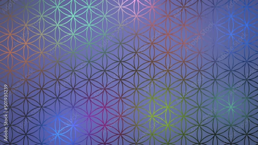 Poster abstract geometric pattern loop animation. colorful light spots, reflection, iridescent color seamle