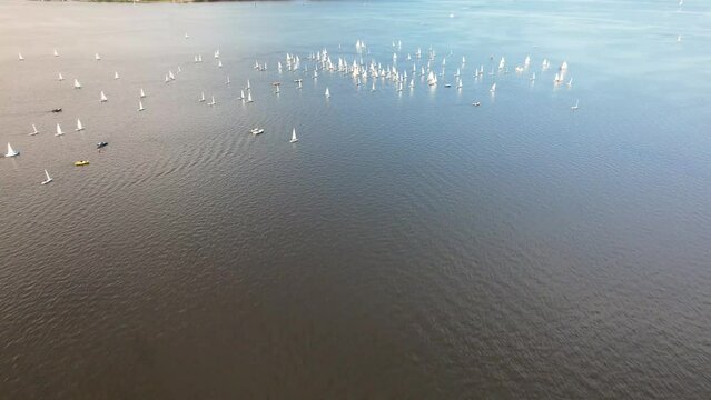 Yachts on Lake Zegrzyński, regatta.