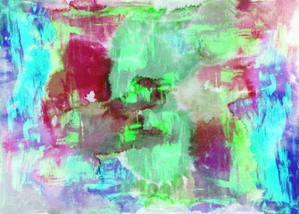 Watercolor grunge background. Vintage poster, banner, scrapbook page. Handmade aged paper texture in retro style. Can be used for cards, invitations, web, clothing, textile.