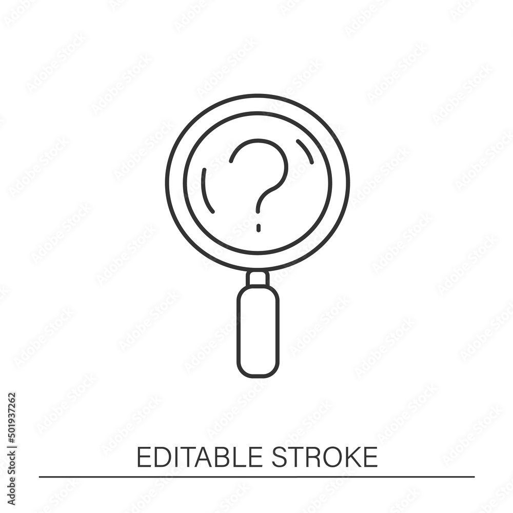 Poster active search line icon. multiple magnifiers. solving problems. digital marketing and retail busines