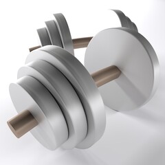 Gym weights isolated on white background - 3D rendering illustration