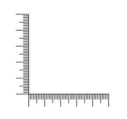 Corner ruler vector. Size indicators set isolated on background. Unit distances. Concept graphic element. Measuring scales.