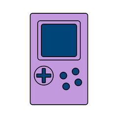Retro video game console isolated on white background. Cartoon vector icon.