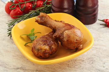 Roasted chicken legs with spicy sauce