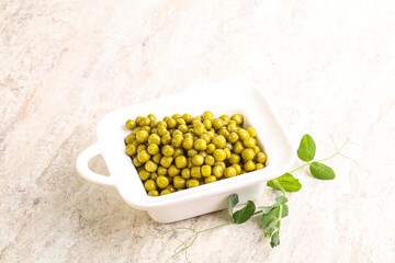 Marinated Green peas in the bowl