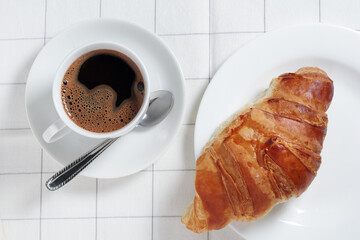 Croissant and coffee