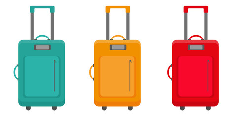 travel stroller suitcase bag isolated jpeg luggage illustration that symbolize travelling and getting new emotions, suitcase  with pockets isolated on white background jpg image illustration