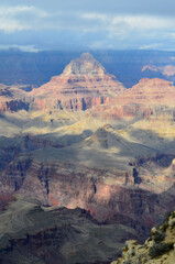 Fototapeta premium Grand Canyon Painted Desert with Thick Clouds in Arizona