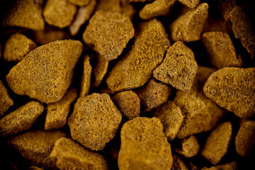 instant coffee granules macro microscope very close-up soft focus