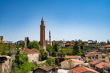 View of Antalya old city Kaleici quarter. ANTALYA, TURKEY