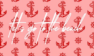 Let's go to the beach quote hand driven letters, travel, invitation, summer related item.