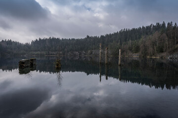 lake in a former slate mining site