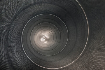 interior of a noise isolated air ventilation tube