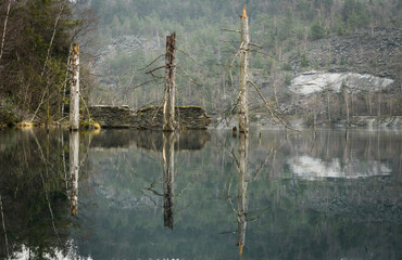 lake in a former slate mining site