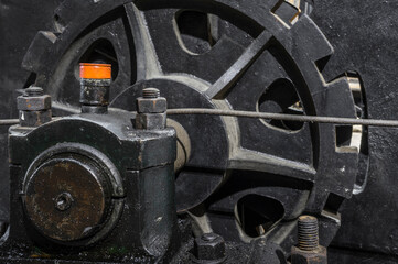 detail of a historic mining machine
