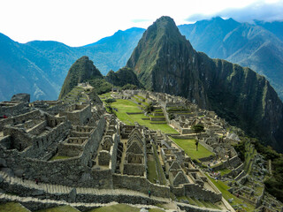 Citadel of Machu Picchu in Cusco Peru.