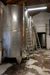 Modern equipment for producing of red, rose and white wine on South of France in Provence.