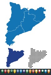 Fototapeta premium Set maps of Catalonia province