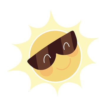funny sun with sunglasses
