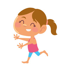 little girl running