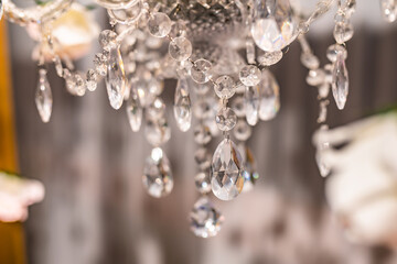 Indian wedding reception beautiful crystal chandeliers