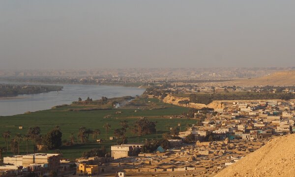 A Green Farm With Trees And Agriculture In Beni Hassan In Minya In Egypt