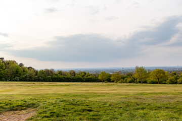 landscape with trees and clouds