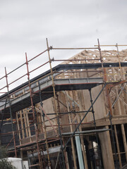 construction site with scaffolding