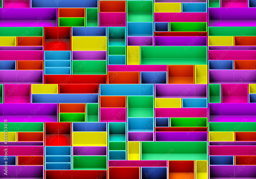 Poster rainbow cubic. colorful elements for children's background. rainbow background for children's design
