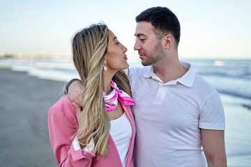 Romantic couple enjoying the beach