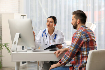 Man having appointment with neurologist in clinic