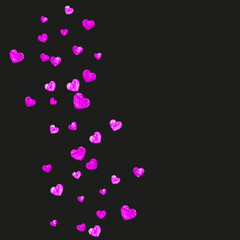 Love Confetti. Abstract Concept For Anniversary. Grunge Frame. Rose Retro Painting. Romantic Backdrop For Present. Red Holiday Design. Pink Love Confetti.