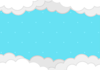背景　空と雲　水色