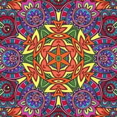 Colorful Mandala Flowers Pattern Boho Symmetrical 1128