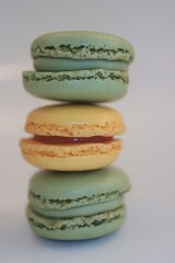 Macarons in yellow and green