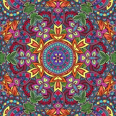Colorful Mandala Flowers Pattern Boho Symmetrical 1092
