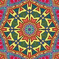 Colorful Mandala Flowers Pattern Boho Symmetrical 1064